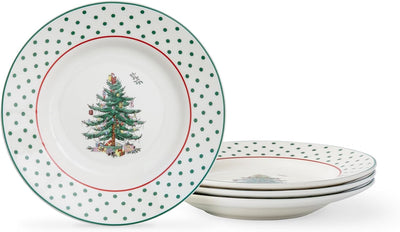 Platos Navidad 6pulg Juego 4 Porcelana Apta Lavavajillas