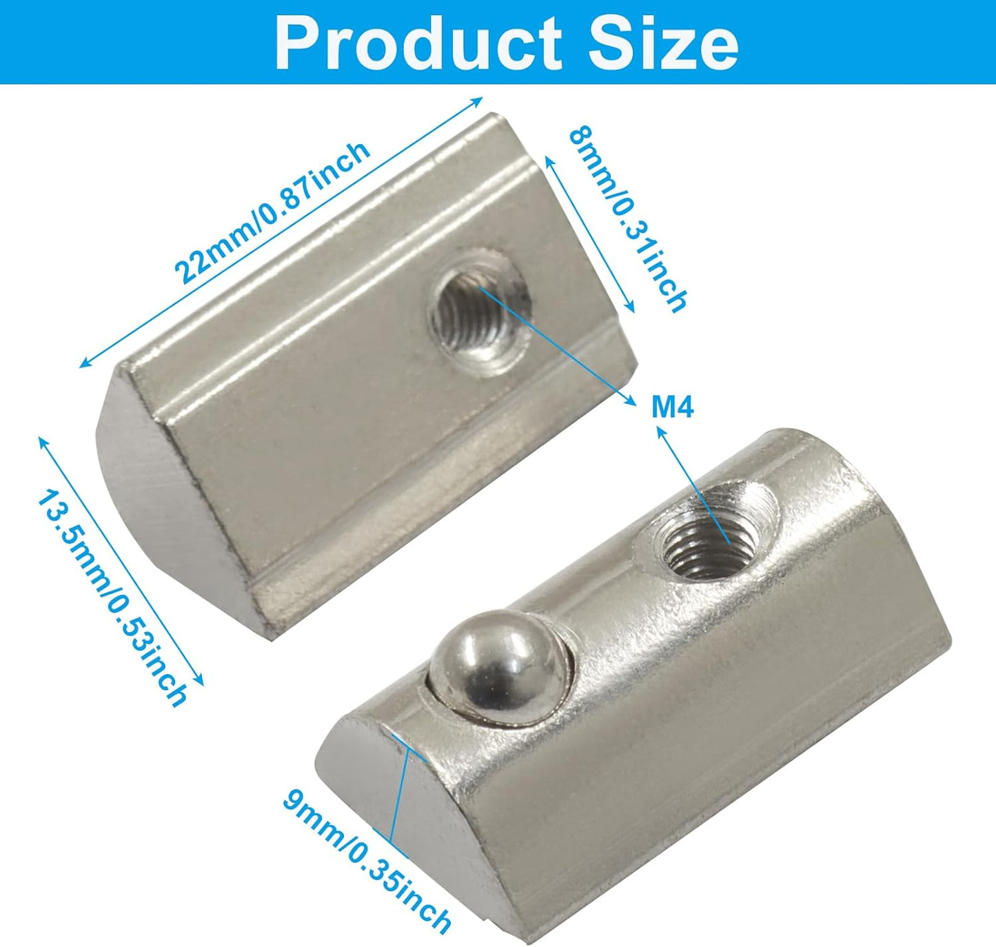 Pack 12 Tornillos T M4 Acero Carbono para Impresora 3D