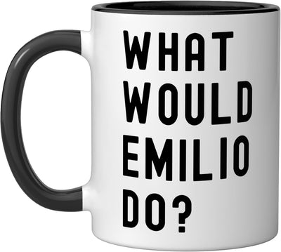 Taza de cerámica What Would Emilio Do? Negro/Blanco