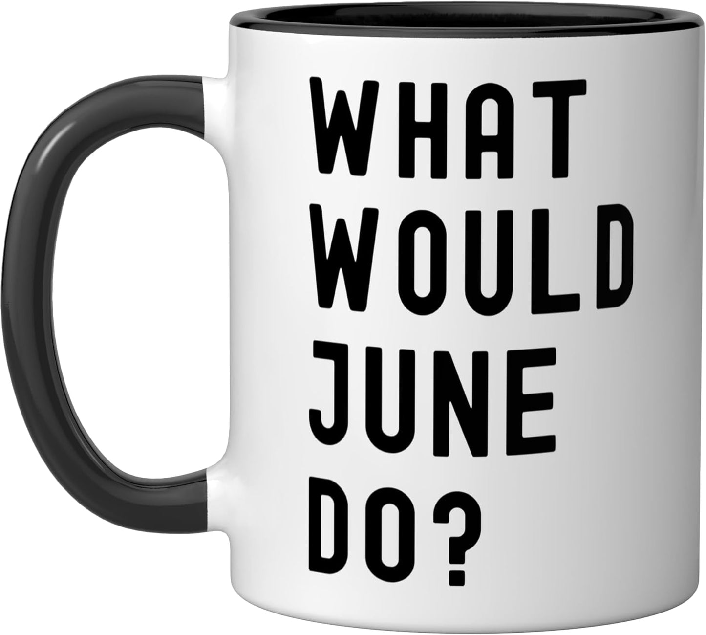 Taza cerámica What Would June Do? Negro/Blanco