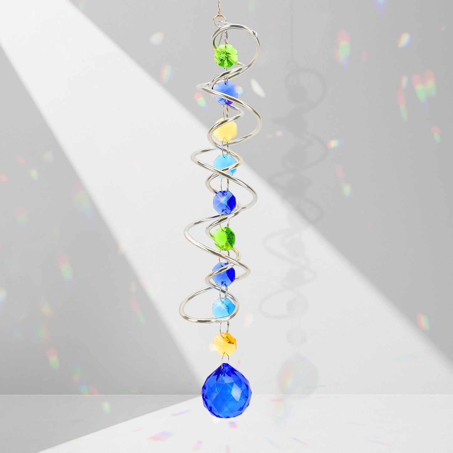 Atrapasoles cristal bola prisma azul para ventanas hogar jardín