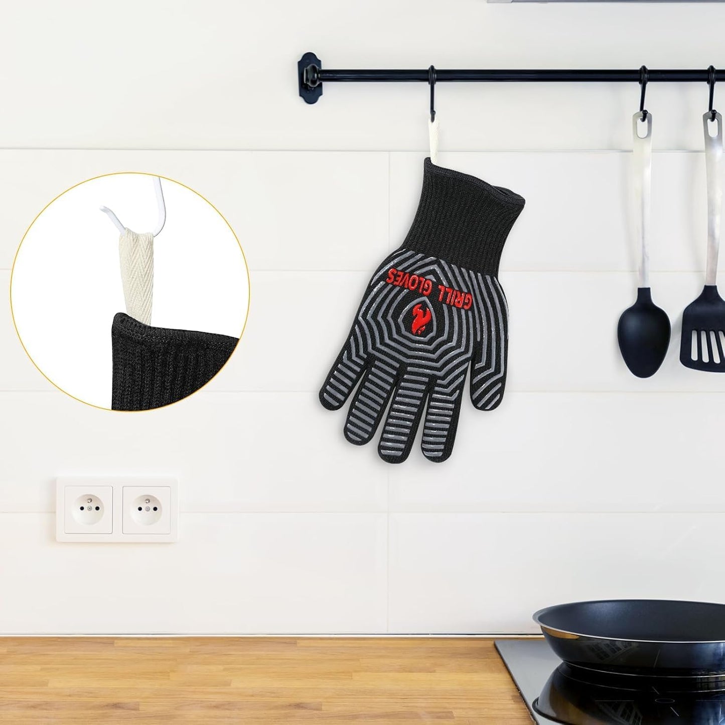 Guantes Silicona Antiderrap Resistentes Calor 1472°F