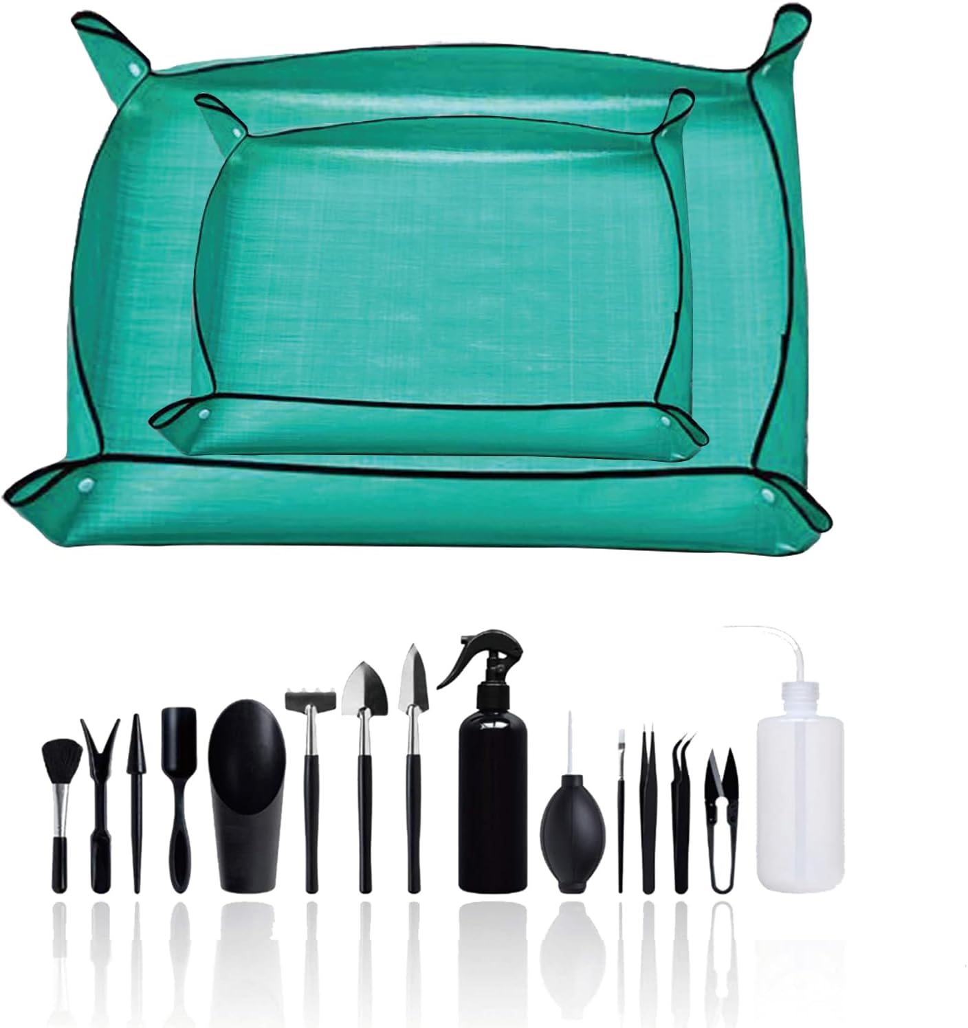 Set 17 herramientas suculentas alfombrilla trasplante 26x39.4pulg