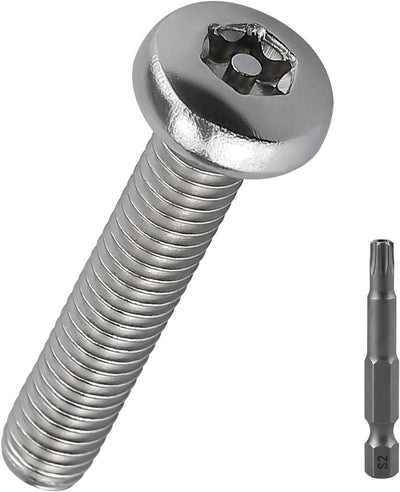 Tornillos Torx acero inox 304 antirrobo 50 pzas