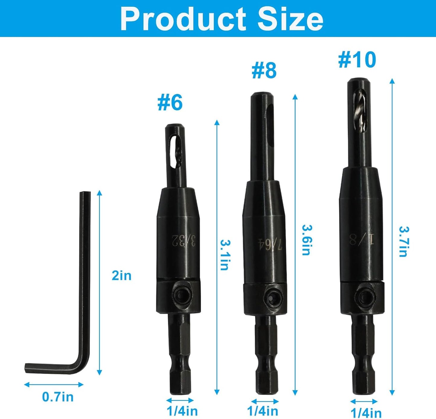 Set 3 Brocas Autocentrantes VIX 3/32-1/8 Pulg