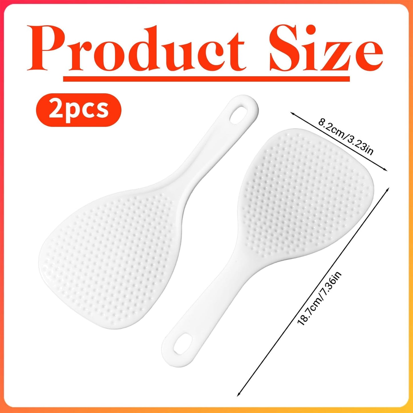 2 Cucharas Paleta Arroz Plástico Blanco Antiadherente