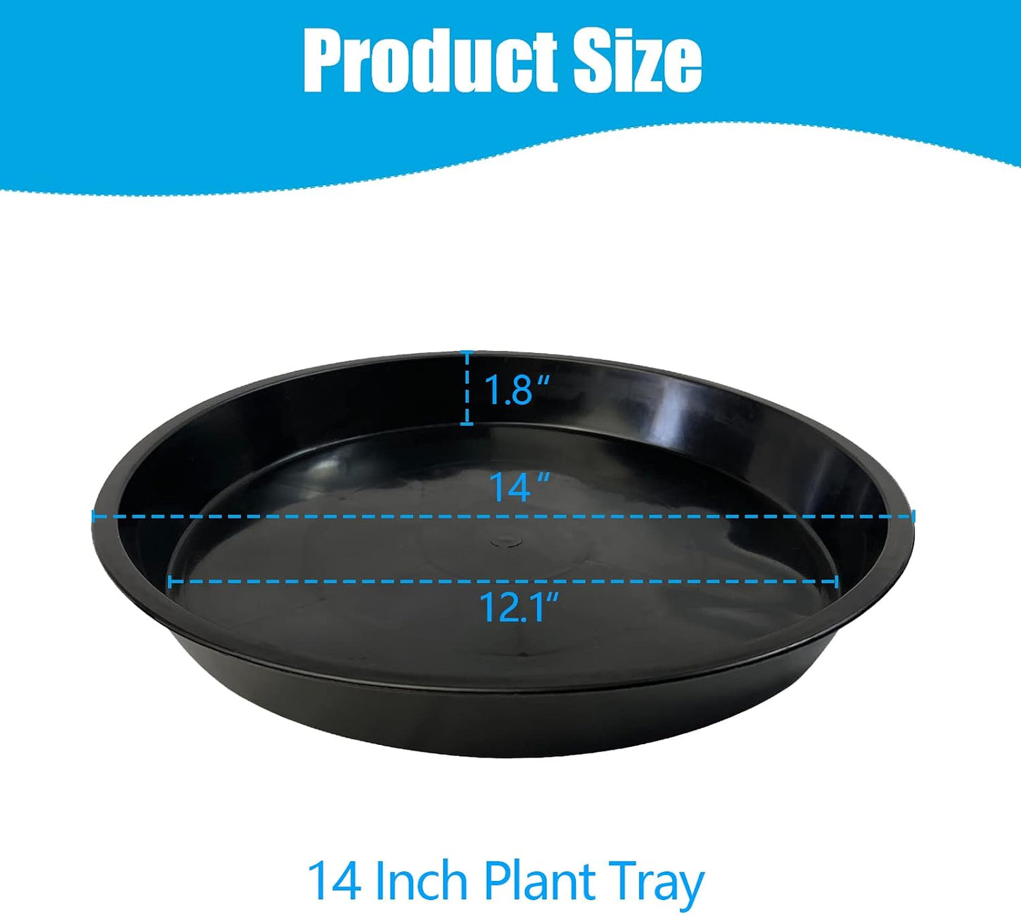 Bandeja goteo para plantas 14-22pulg plástico resistente