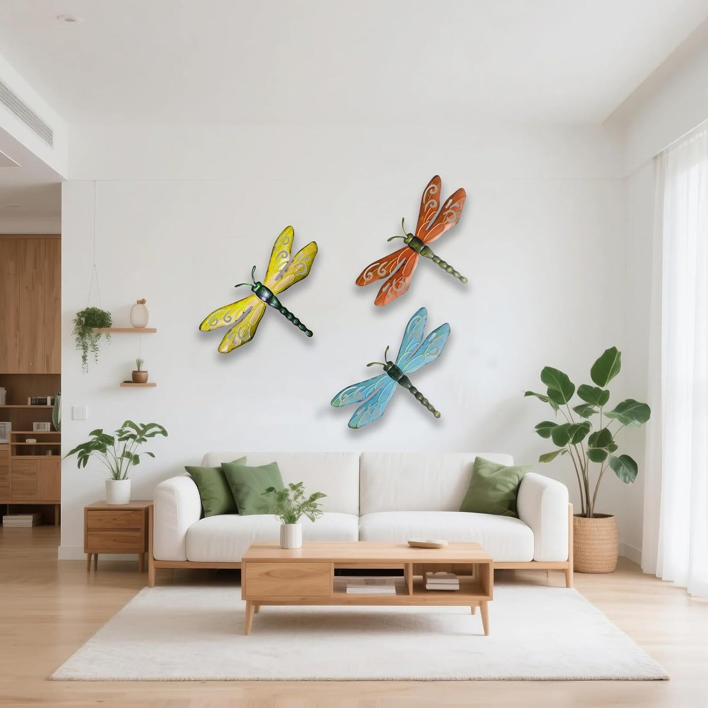Decoración pared libélula metal para jardín patio hogar set 3