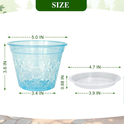 8 Macetas Plástico Transpirable Orquídeas 5pulg Azul