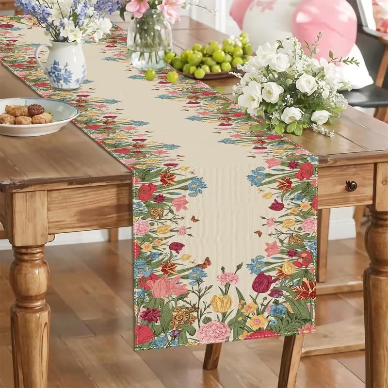 Camino mesa primavera tulipán 13x72pulg decoración hogar