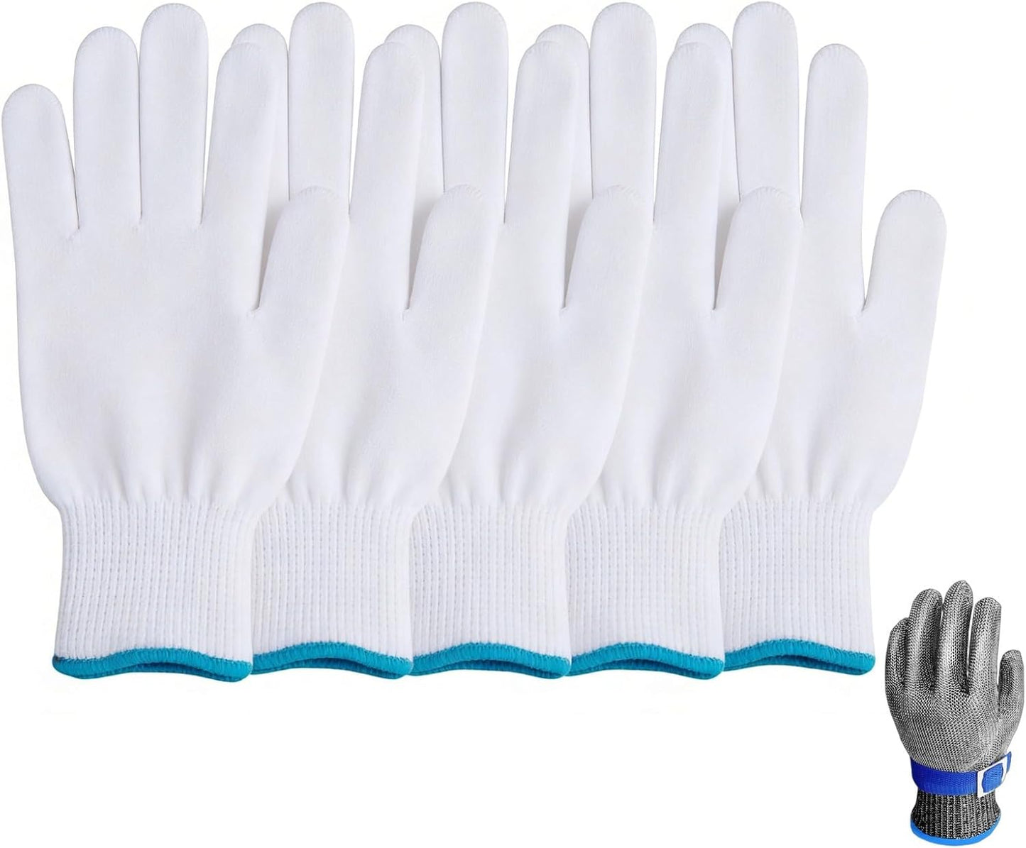 Guantes malla acero inox resistente cortes con hebilla ajustable