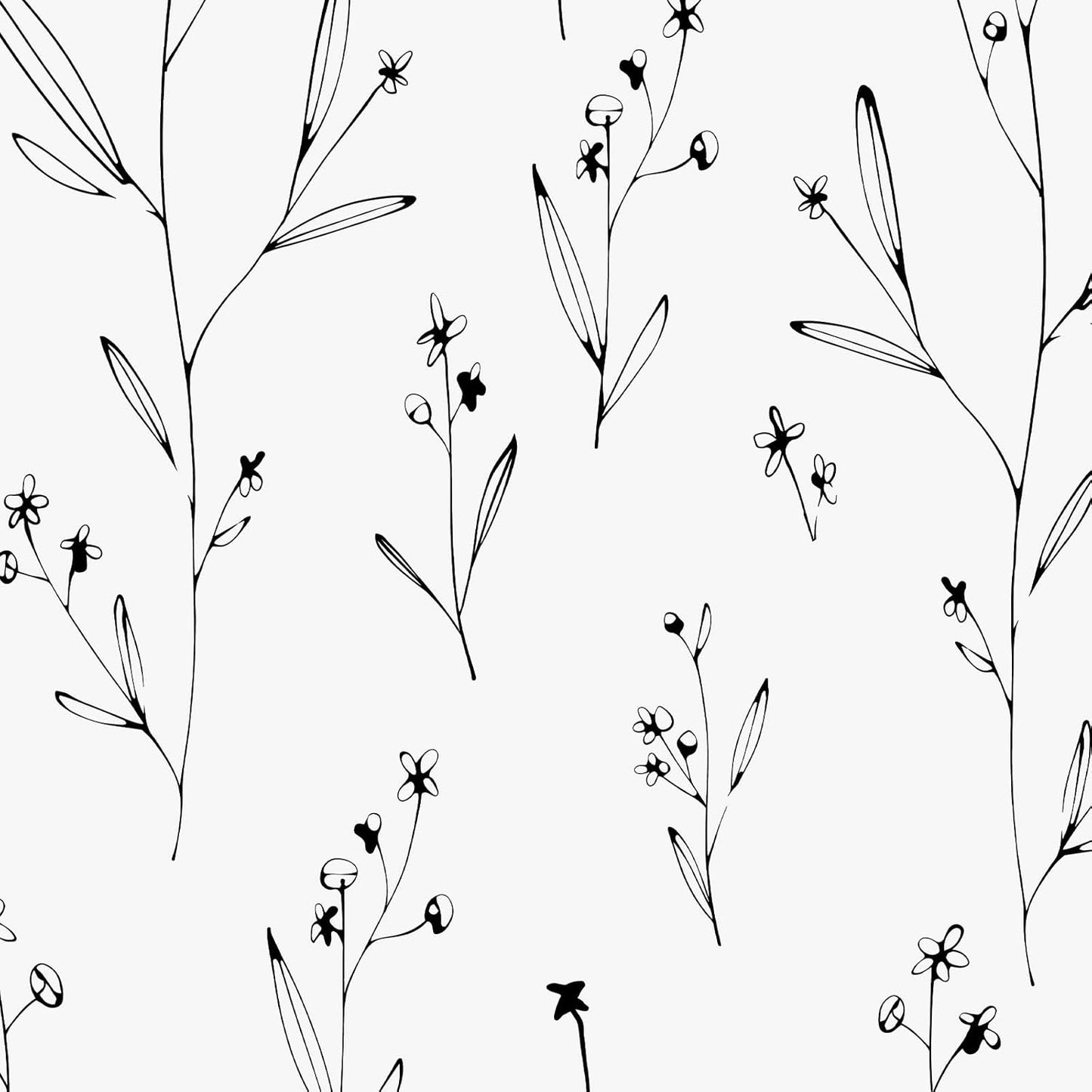 Papel tapiz autoadhesivo minimalista blanco y botánico