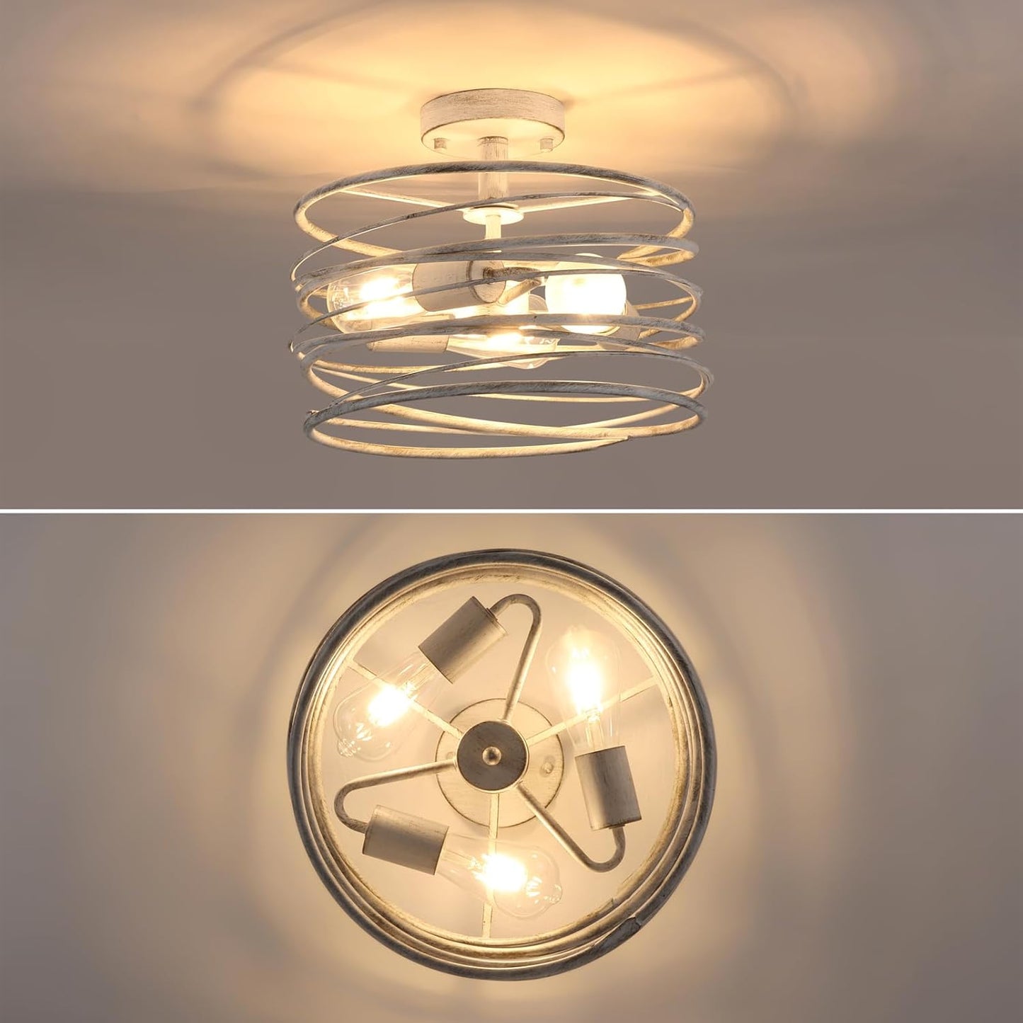 Lámpara colgante industrial de 3 luces candelabro rústico