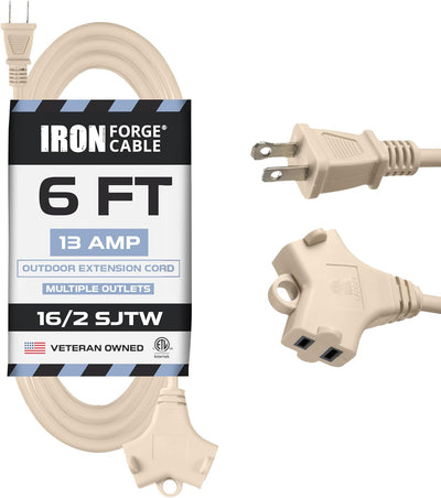 Cable extensión exterior 6ft 2 clavijas 16/2 SJTW beige