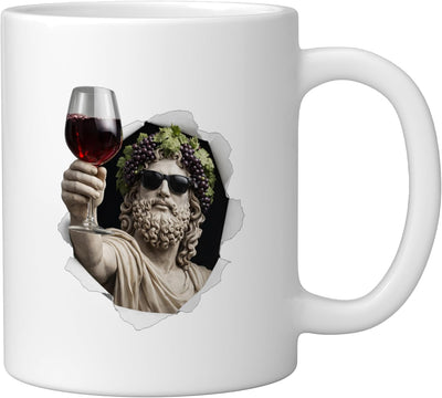 Taza de cerámica para vino Dionysus blanca