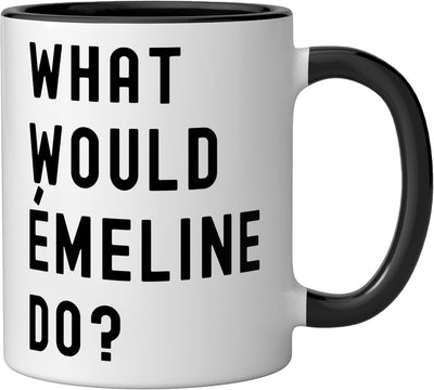 Taza de cerámica What Would Émeline Do? Negro/Blanco