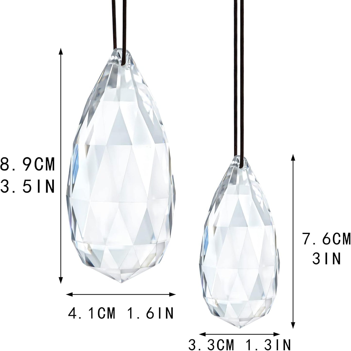 2 Candelabros Cristal Prisma Oliva Colgantes para Navidad