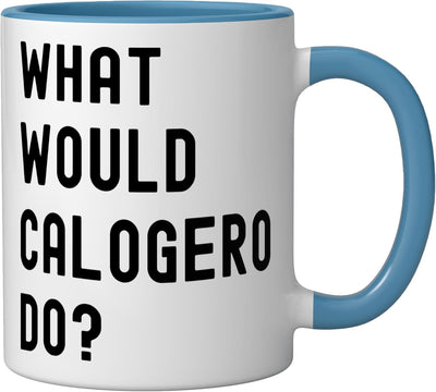 Taza cerámica What Would Calogero Do Azul/Blanco