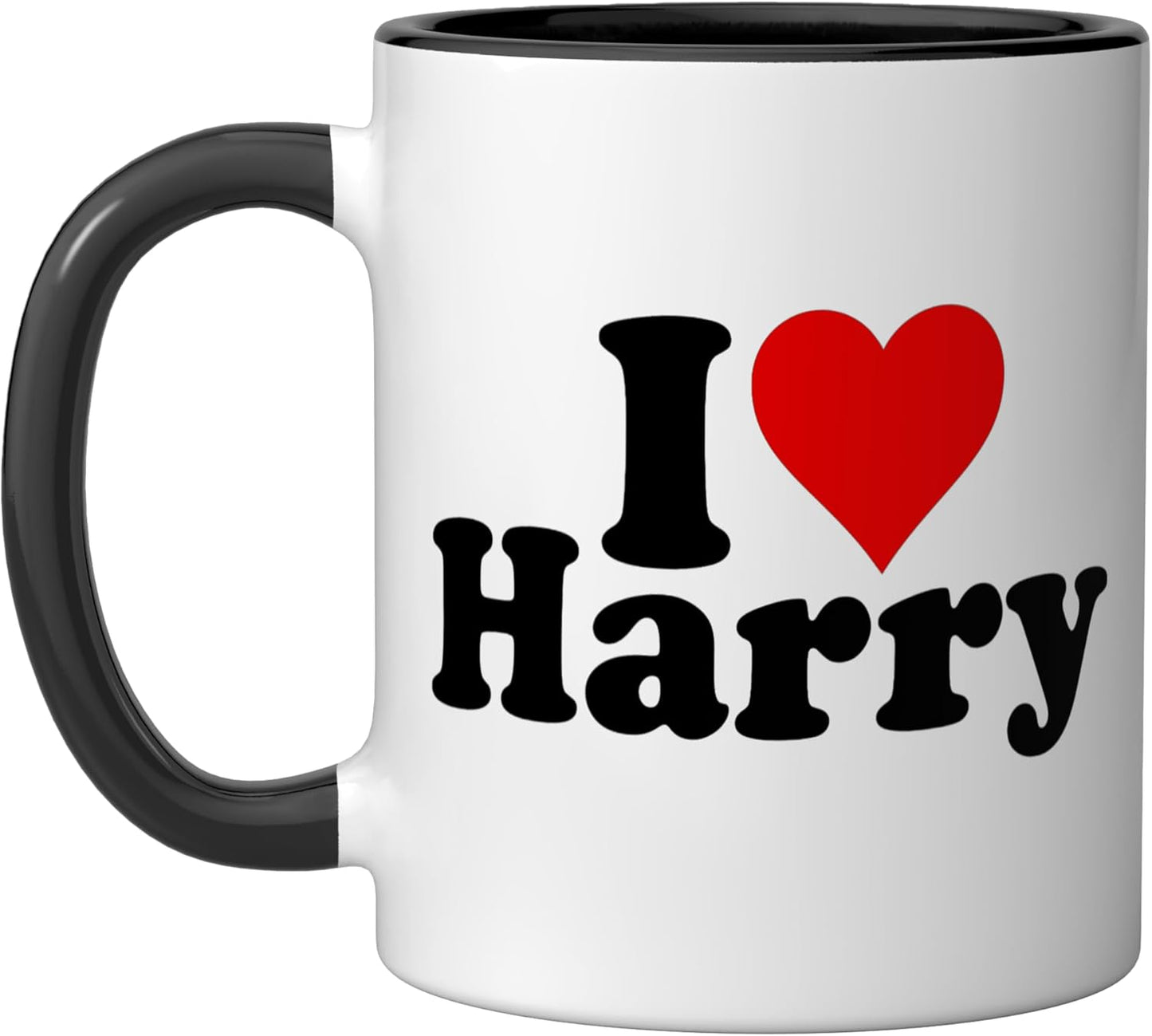 Taza Cerámica Corazón Negro/Blanco
