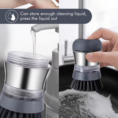 Dispensador jabón acero inox cepillo palma limpieza casa