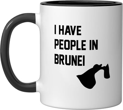 Taza de cerámica negra/blanca I Have People en Brunei