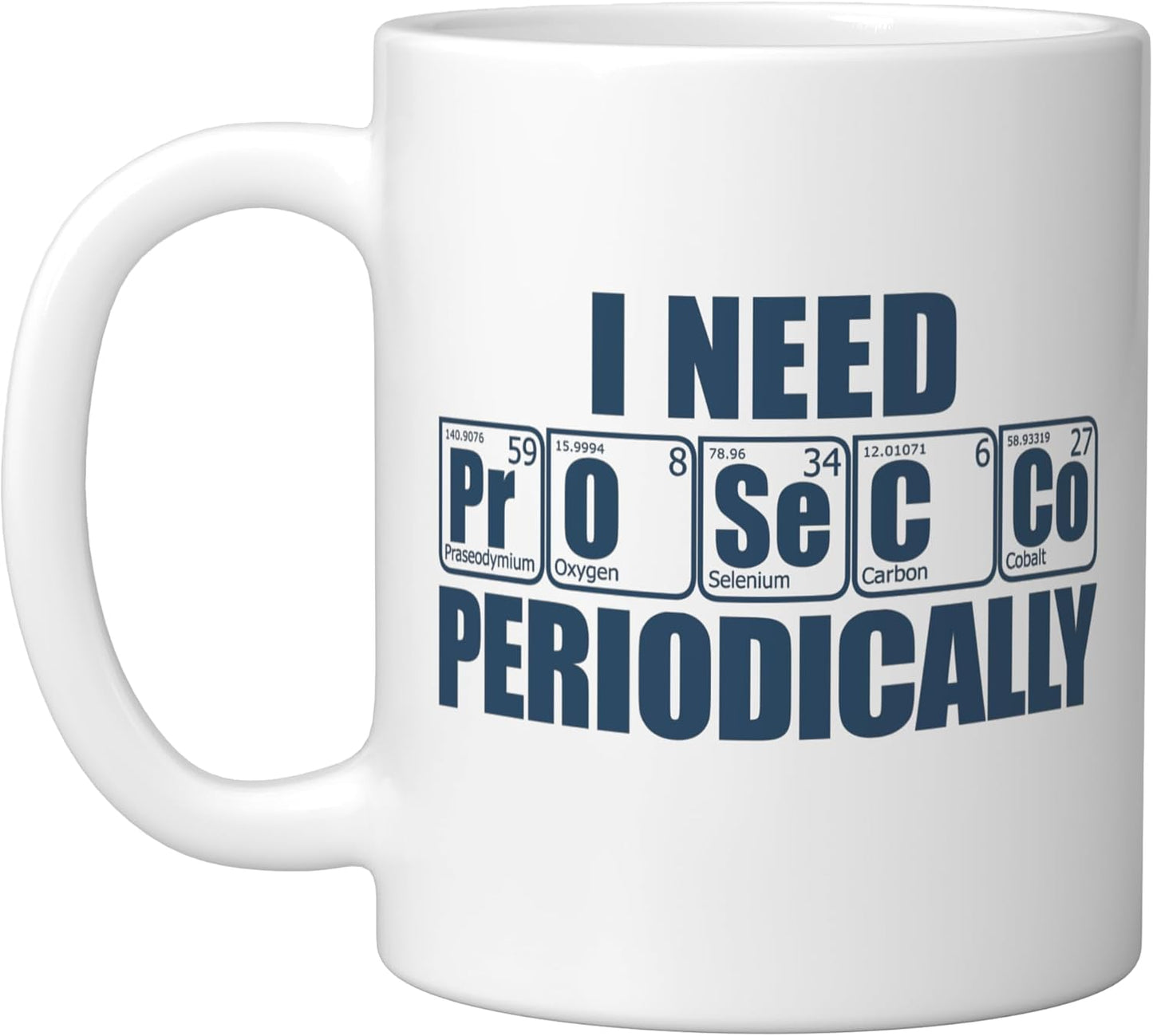 Taza Cerámica Meme Elementos de la Tabla Periódica Blanca