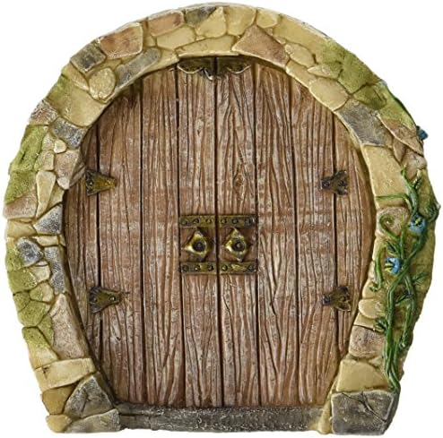 Jardín hadas Gnomo puerta casa marrón