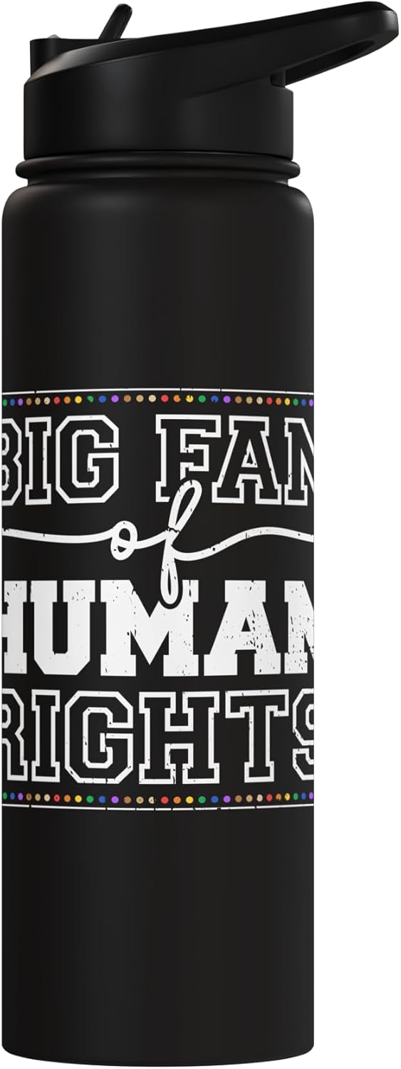 Botella de agua aislada de acero inoxidable derechos humanos justicia social igualdad