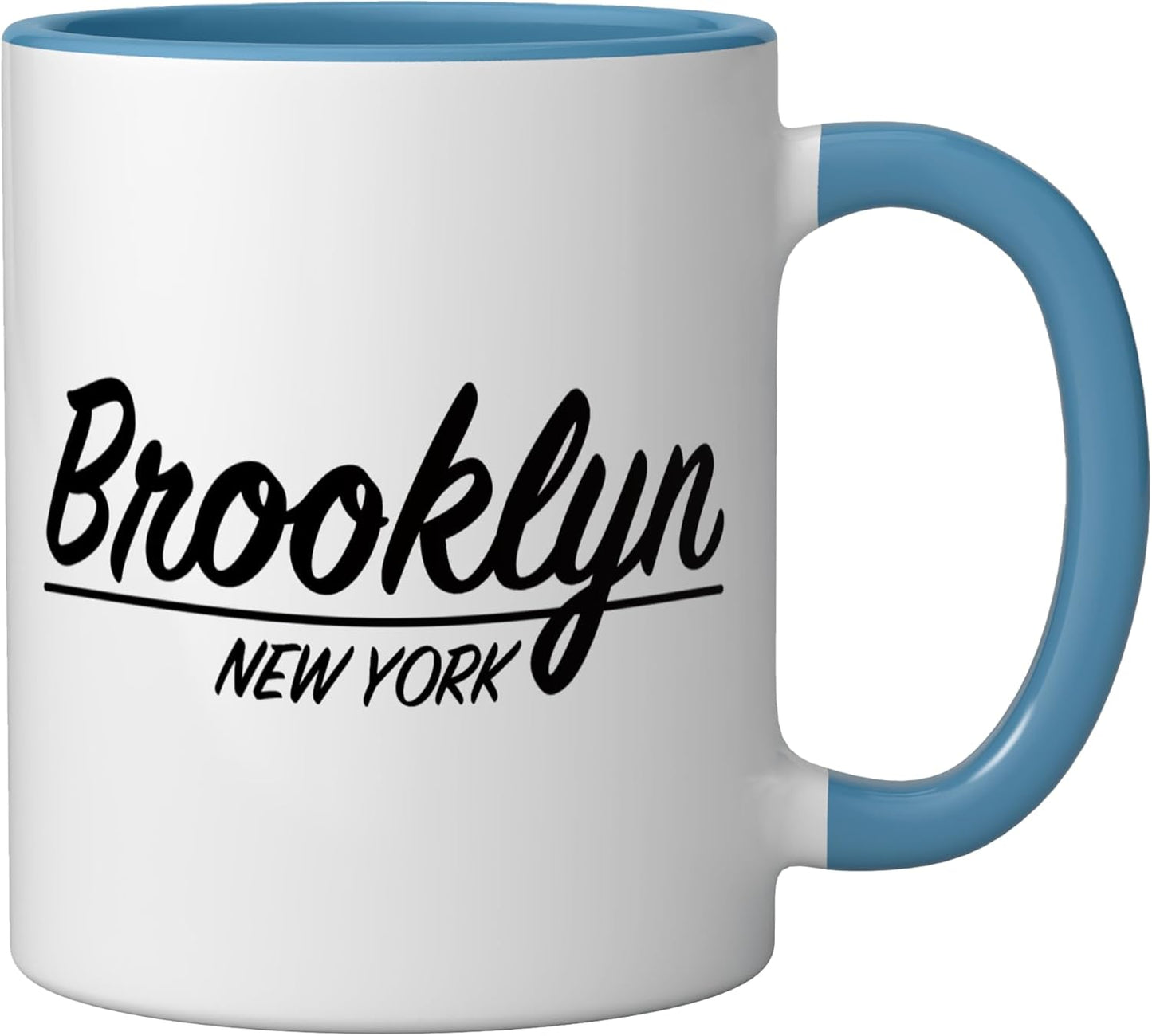 Taza Cerámica Brooklyn New York Script Azul/Blanco