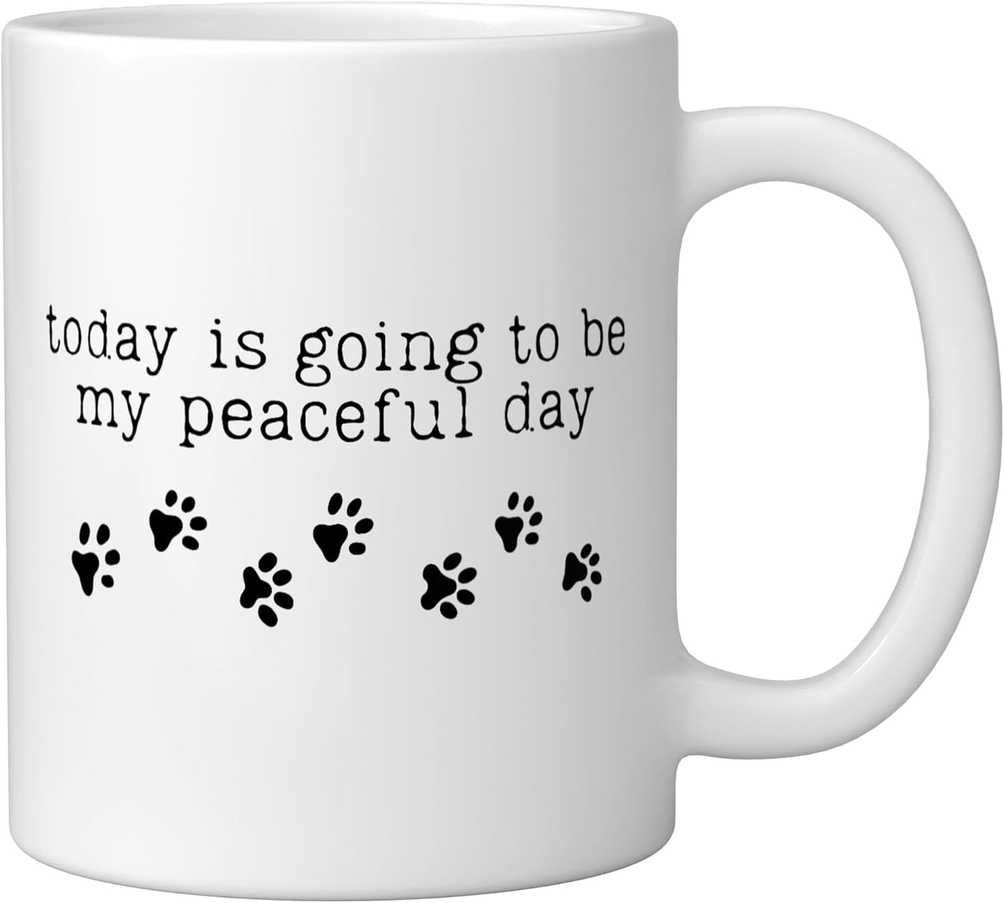 Taza cerámica blanca para día tranquilo