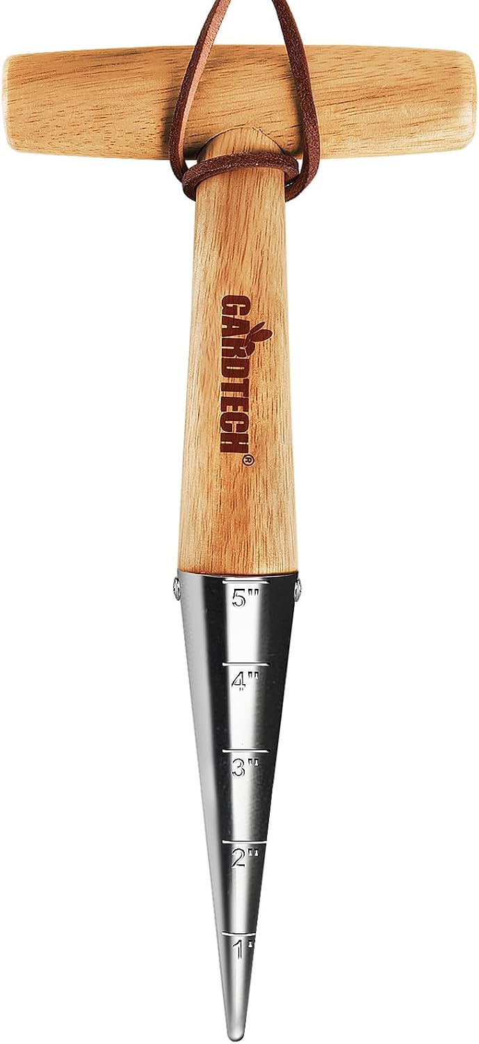Dibber de mano madera acero inox cromo para tulipanes