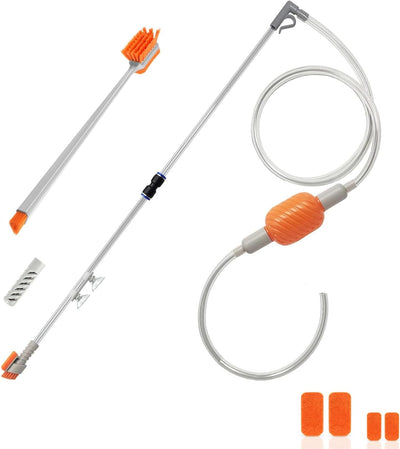 Kit succión acuario 3-10gal con manguera 6ft cepillo algas