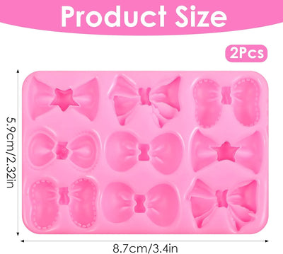 2 moldes para fondant de lazo reutilizables de silicona para dulces