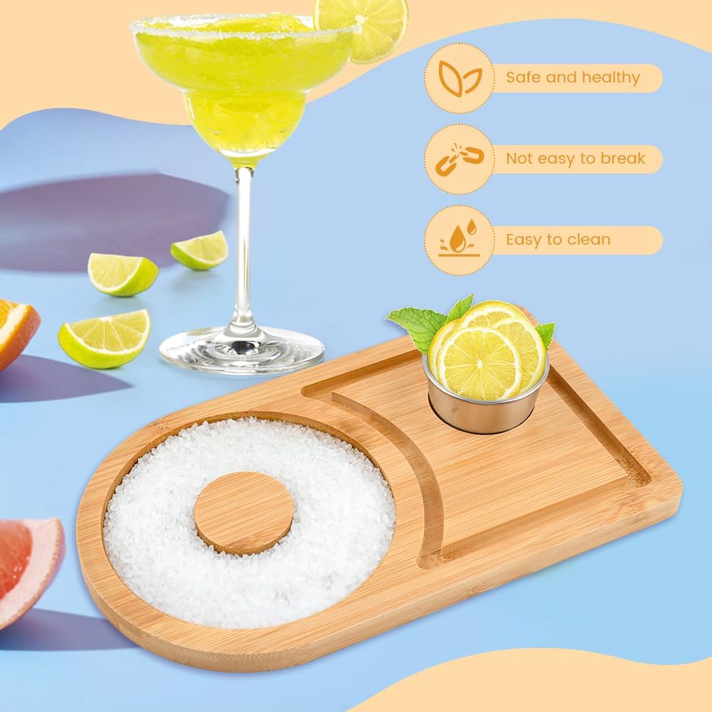 Juego de rimmer de madera para Margarita con cuenco de cóctel