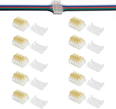 Conectores empalme alambre 5 pines pack 10 para cable LED 20-24 AWG