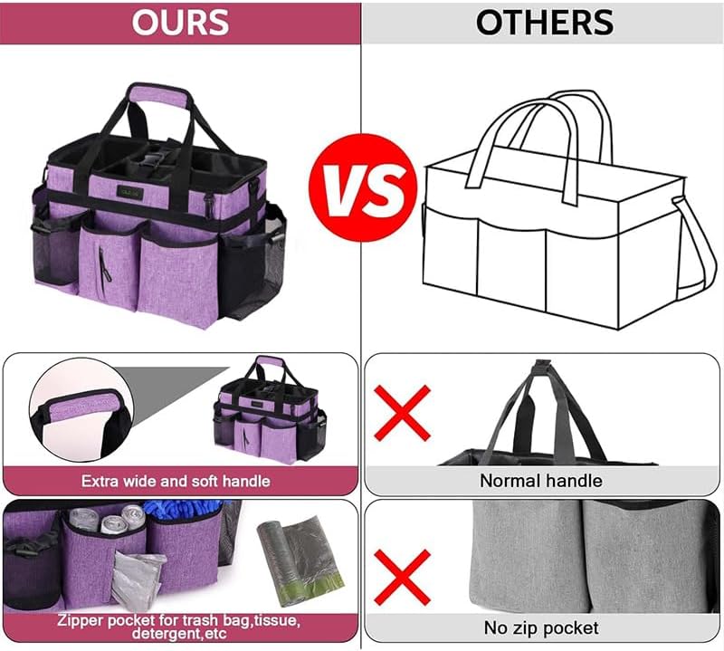 Bolsa portátil de limpieza con correas ajustables para hombros y cintura