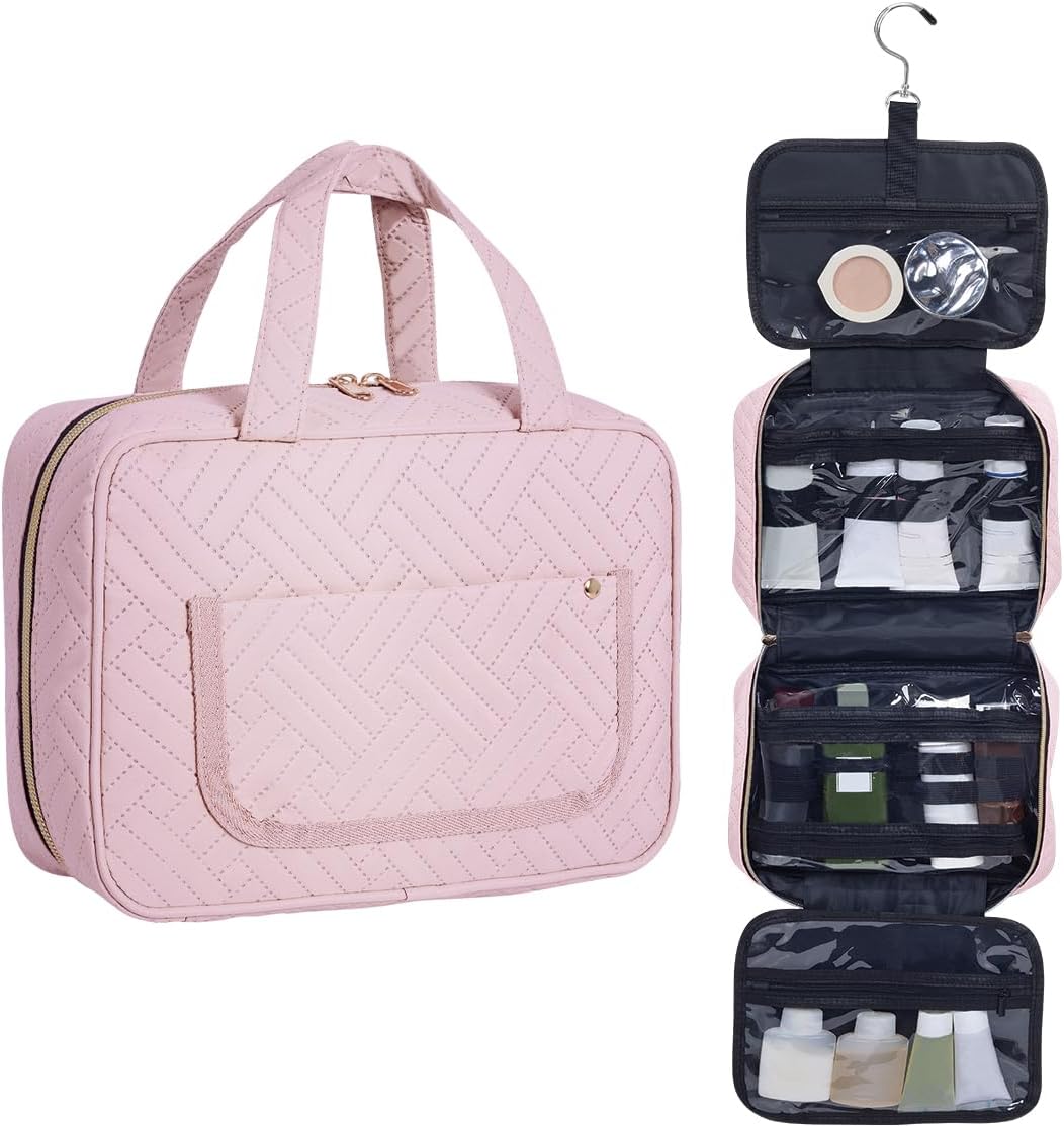 Bolsa colgante cosméticos mujer transparente rosa