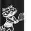 Botella agua acero inox aislada con raccoon divertido