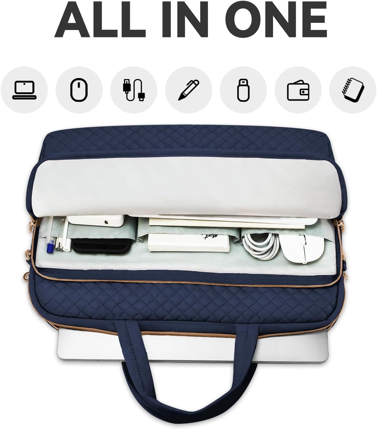 Funda laptop hombro impermeable comp 17-17.3pulg azul