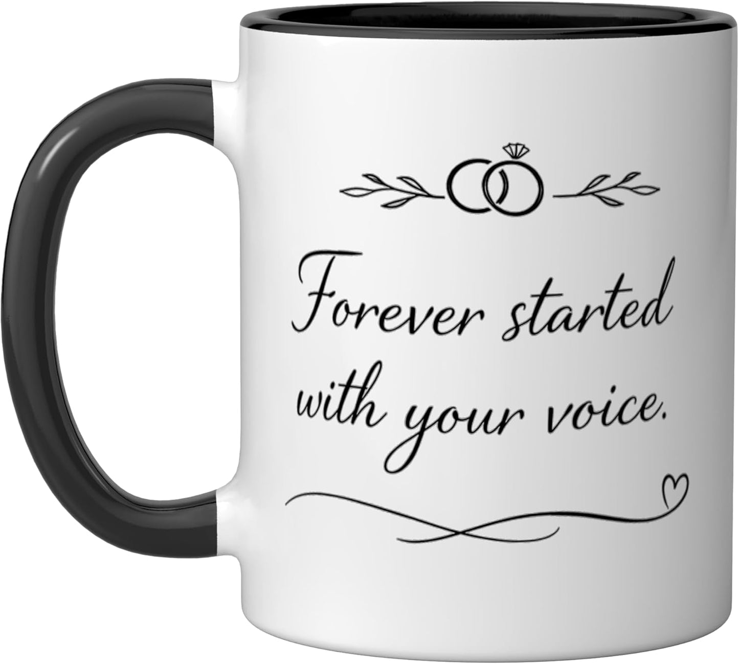 Taza Cerámica Agradecimiento Bodas Negro/Blanco