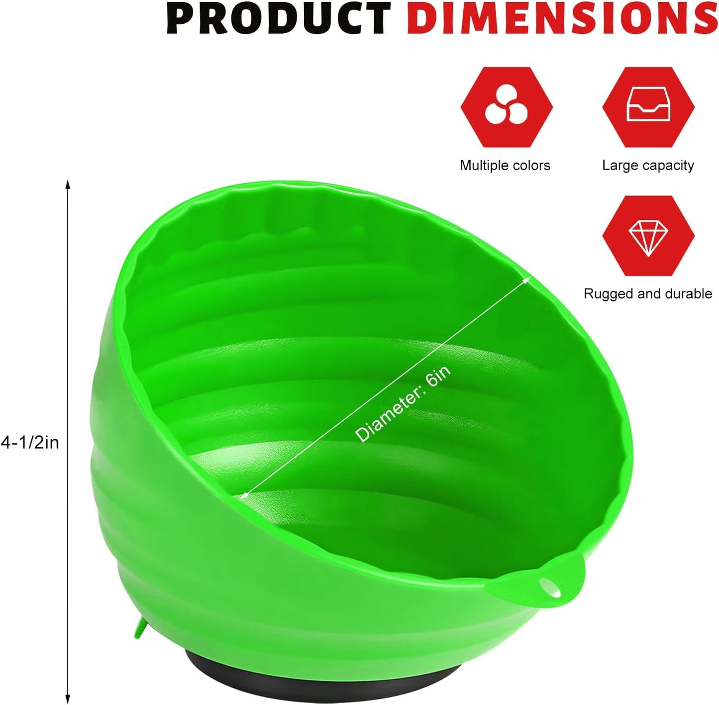 Taza magnética para tuercas 6pulg multiusos con capacidad 5lb