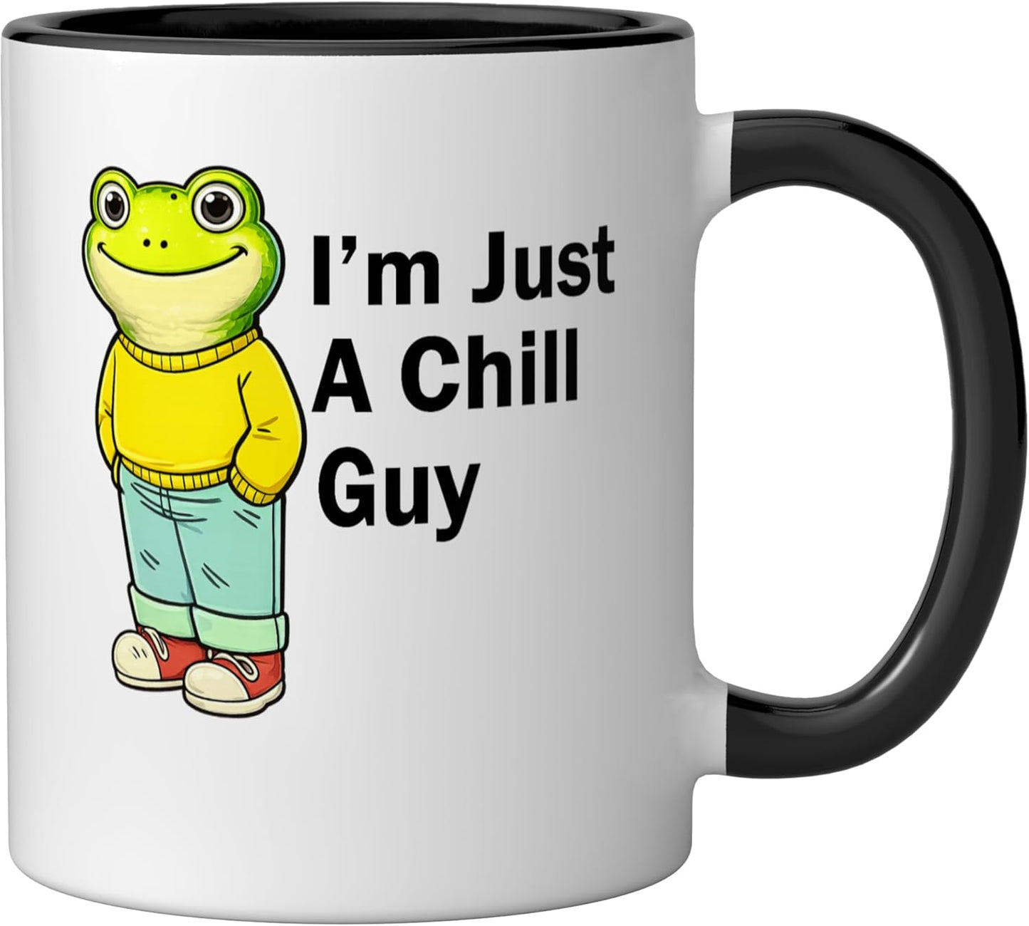 Taza Cerámica Humor Froggy Negro/Blanco