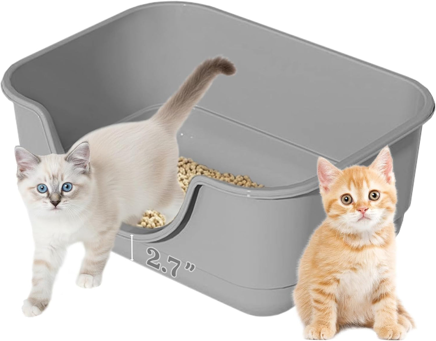 Caja arena gatitos plástico abierta 15.7x11.8pulg