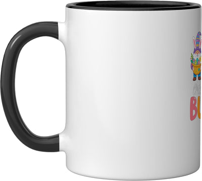 Taza de cerámica colorida con conejos de Pascua