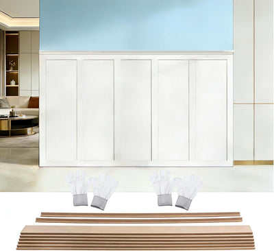 Tablero MDF 189x54pulg kit revestimiento pintar listón moldura