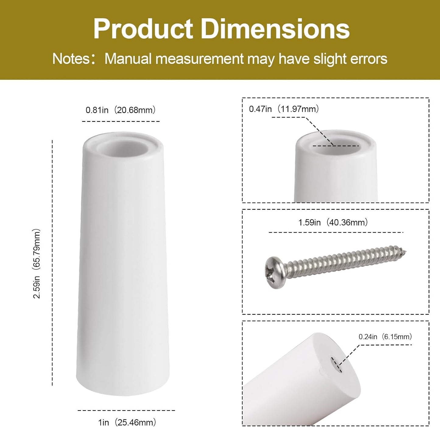 Tapón antigolpes puerta corrediza D 1802 2-5/8pulg blanco
