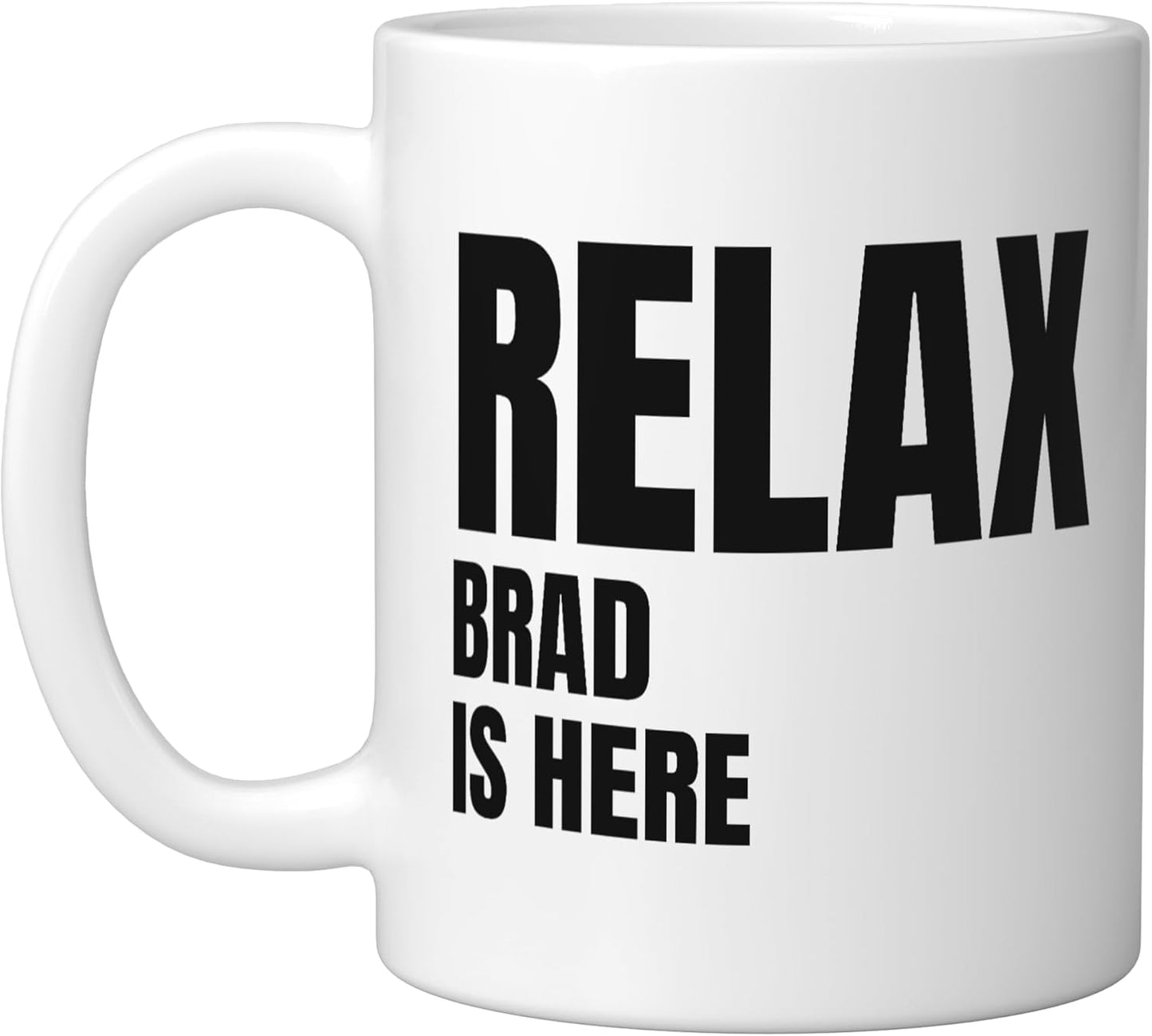 Taza de cerámica con disfraz de Brad popular nombres de bebé blanco