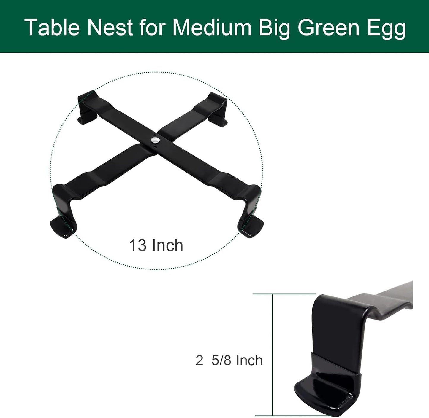 Soporte parrilla huevos verdes mesa Kamado