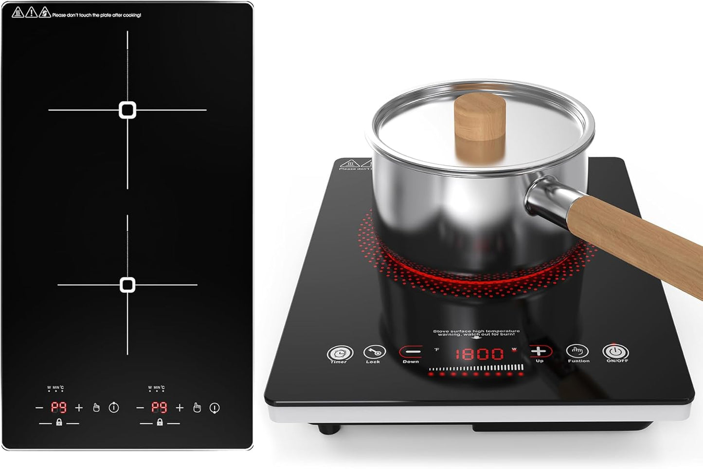 Estufa Inducción Portátil 2300W Pantalla Táctil