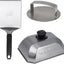 Kit 3 Pzas para Hamburguesas Acero Inox Espátula Volteadora